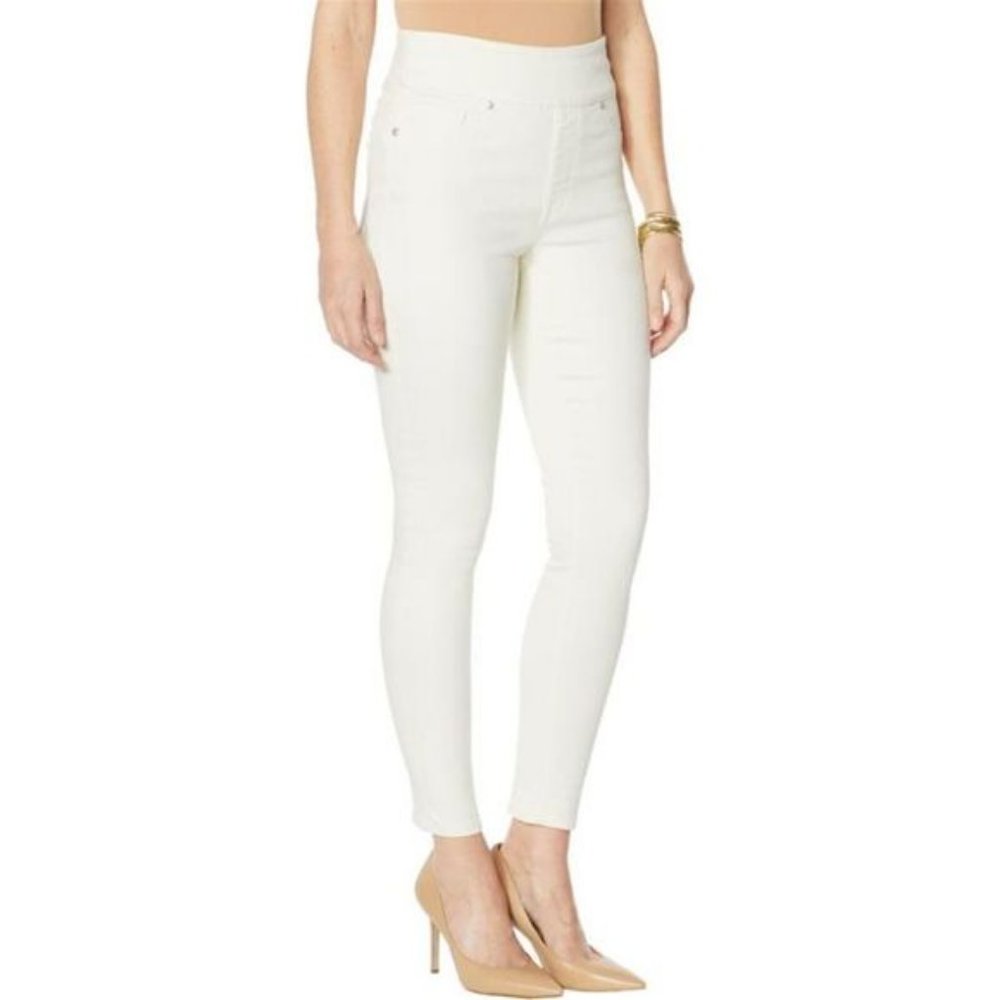 NWT DG2 DIANE GILMAN STRETCH C/WAIST ULTRA SKINNY ANKLE JEGGING JEANS IVORY XS
